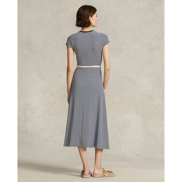 فستان مخطط من مزيج قطن مضلع Polo Ralph Lauren 5