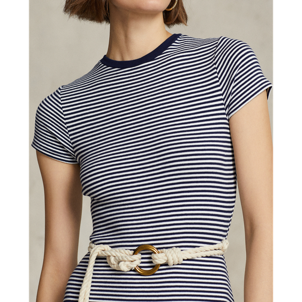 فستان مخطط من مزيج قطن مضلع Polo Ralph Lauren 6