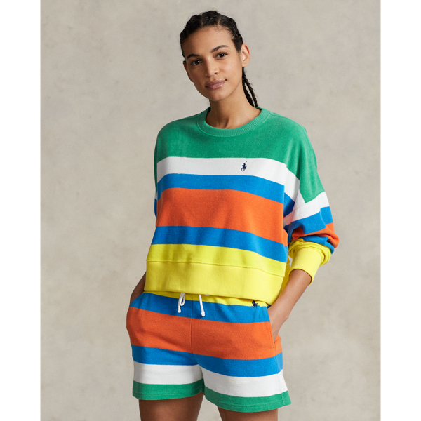 Sudadera de rizo con cuello redondo