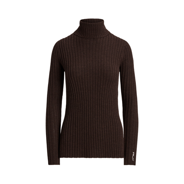 Merino Wool Rib-Knit Roll Neck Jumper RLX 1