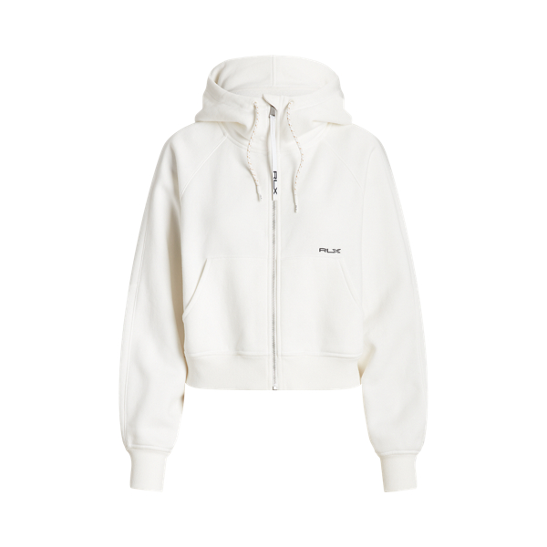 売れ筋商品|||ラルフローレン カットソー トップス レディース Women's Logo Lightweight Fleece Full-Zip Hoodie Sweatshirt Antique White Fleece Full-Zip Hoodie