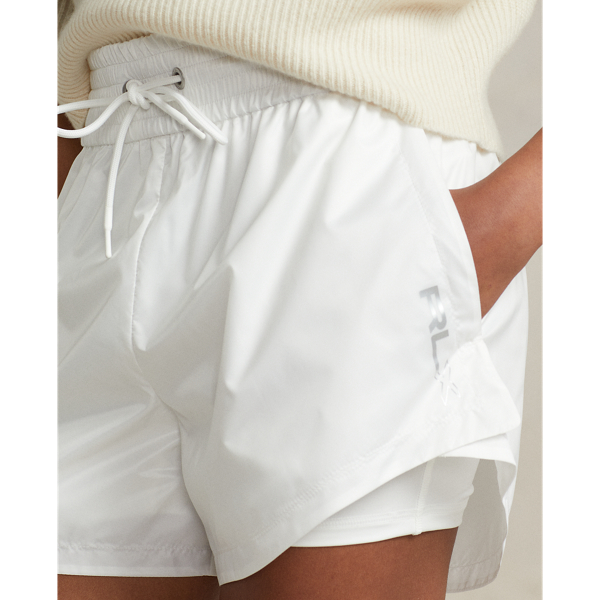 Paper White Layered Ripstop-Jersey Drawstring Short RLX 6