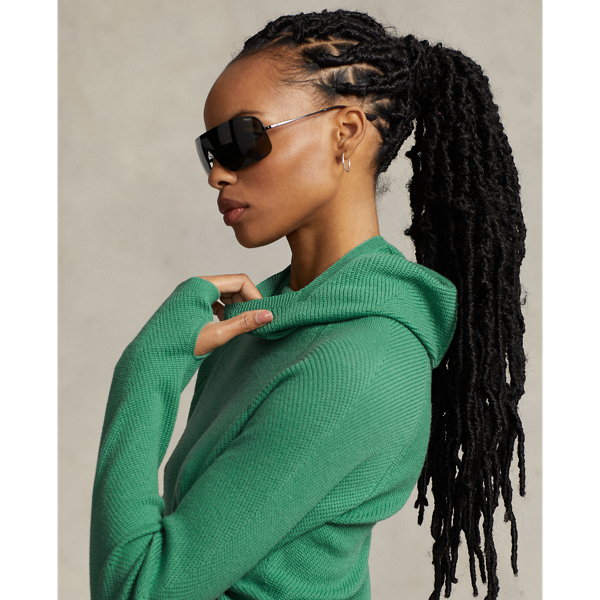 Wollpullover mit Kapuzenschal RLX in Flo&szlig;-Gr&uuml;n 6