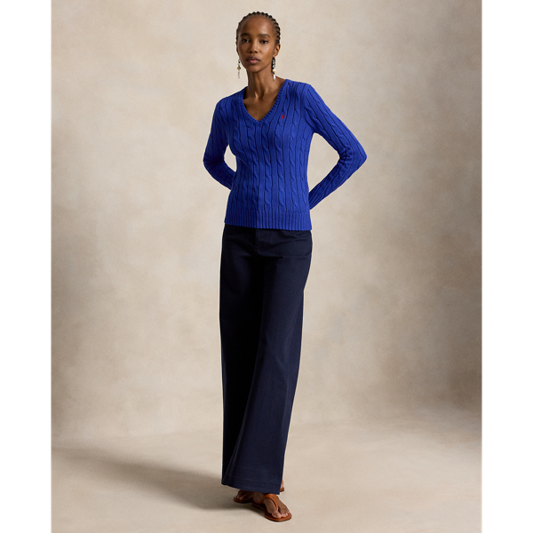 Rugby Royal Cable-Knit Cotton V-Neck Sweater Polo Ralph Lauren 4