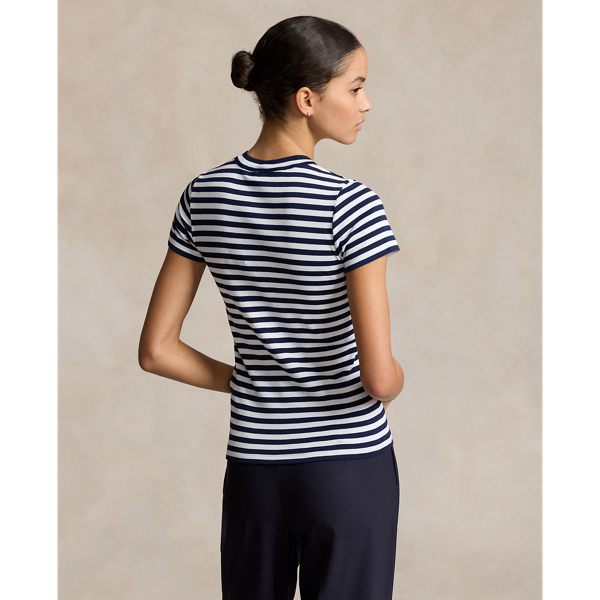 Striped Ribbed Cotton Crewneck Tee | Ralph Lauren