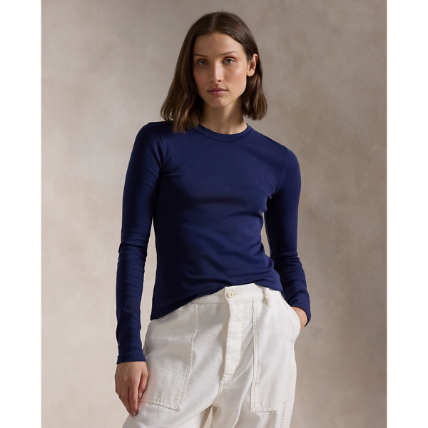 Ralph lauren navy blue shirt women's on sale