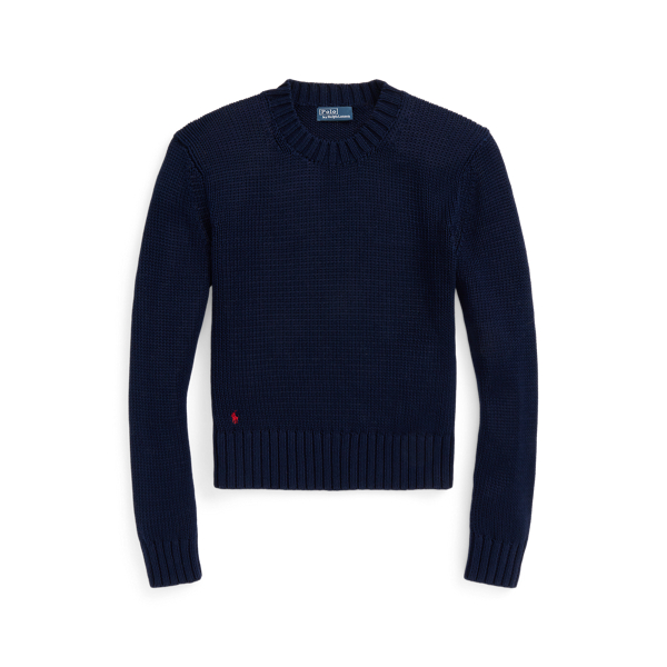 Pull col rond en coton Polo Ralph Lauren en Marine 2