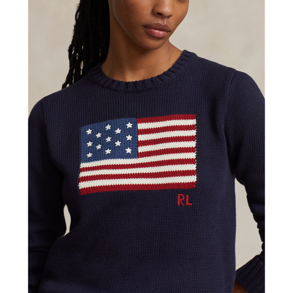 Flag Cotton Crewneck Jumper