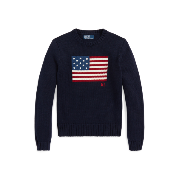 Flag Cotton Crewneck Jumper for Women Ralph Lauren UK