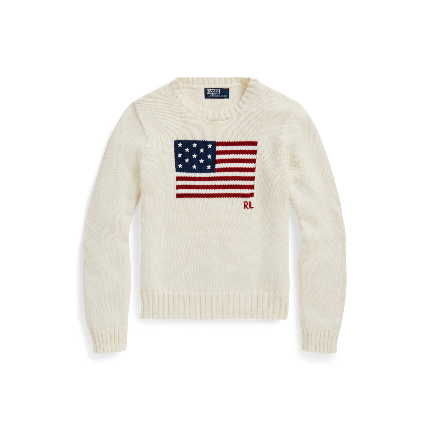 Детский свитер Ralph Lauren The Iconic Flag, цвет: Кремовый — фото 5