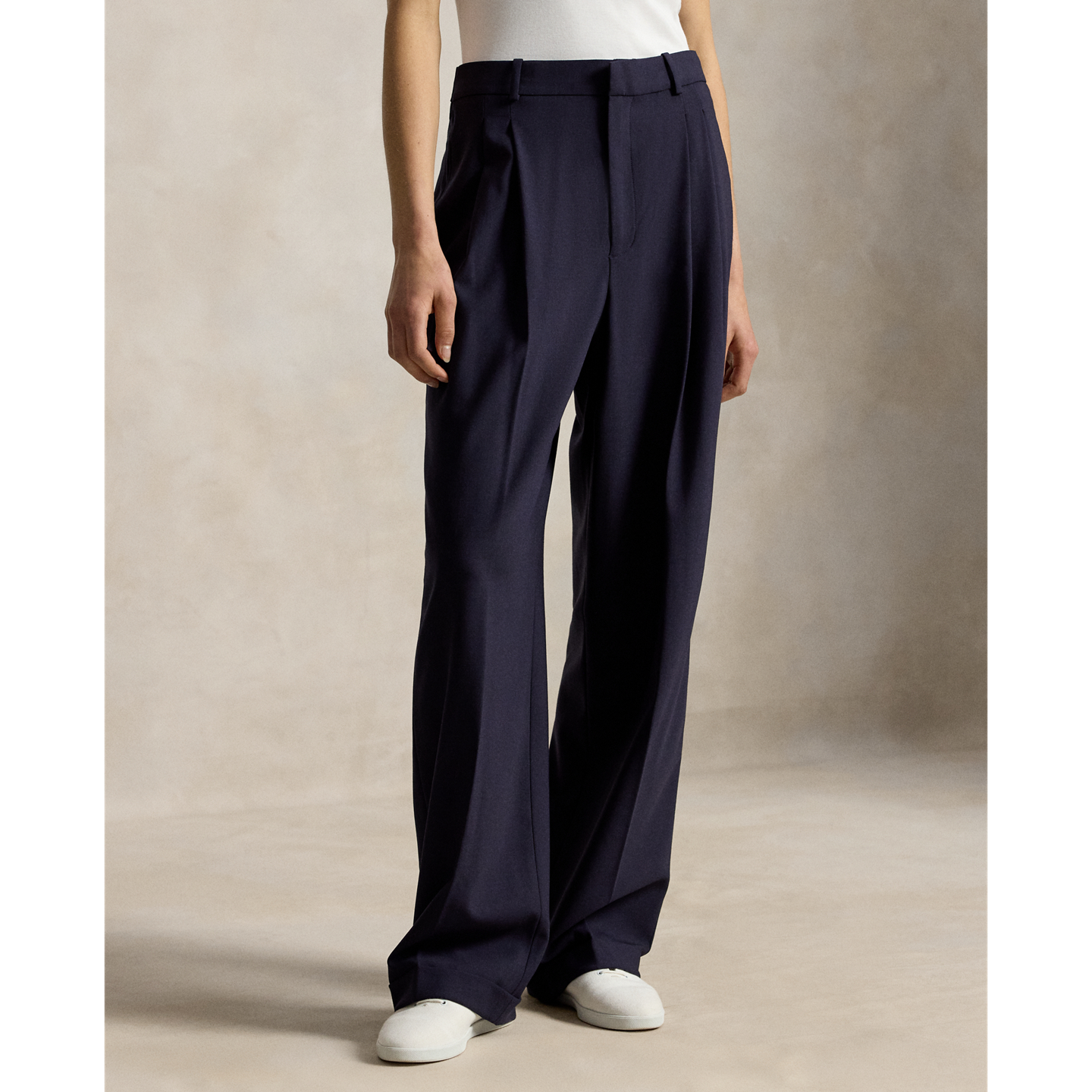 Женские брюки Ralph Lauren Bacall Stretch-Wool Faille, цвет: Тёмно-синий — фото 1