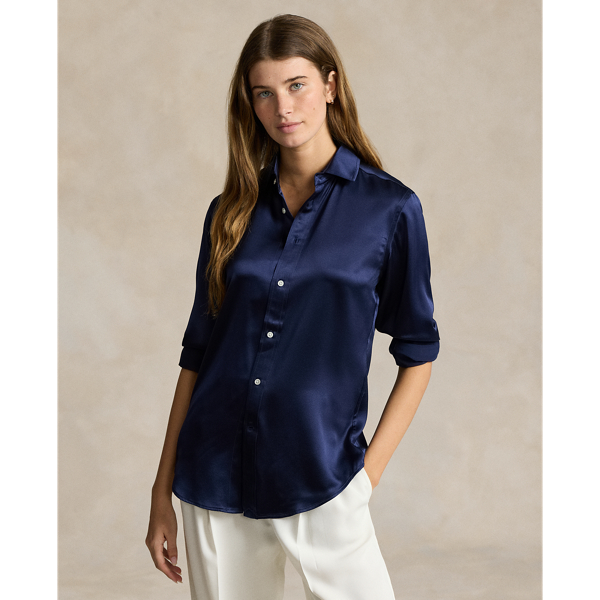 Ralph lauren navy slim fit shirt on sale