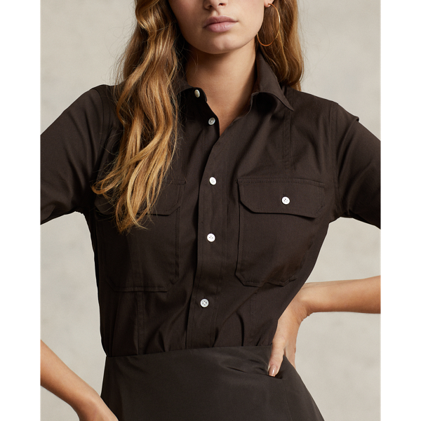 Camisa de trabajo de mezcla de algod&oacute;n Polo Ralph Lauren en Marr&oacute;n envejecido 6