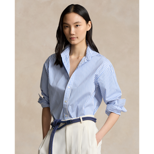 Polo blue and white striped shirt hotsell