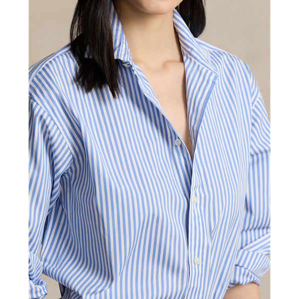 売れ筋商品|||ラルフローレン カットソー トップス レディース Women's Relaxed-Fit Striped Cotton Shirt Fall /White Relaxed Fit Striped Cotton Shirt | Ralph Lauren