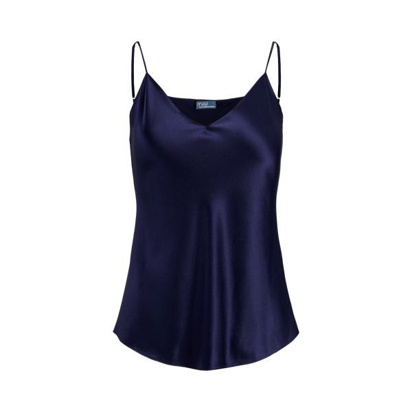 Navy blue satin camisole on sale