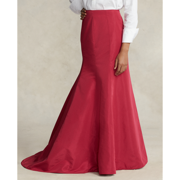 Maxi jupe sirène en taffetas Polo Ralph Lauren en Framboise rouge 3
