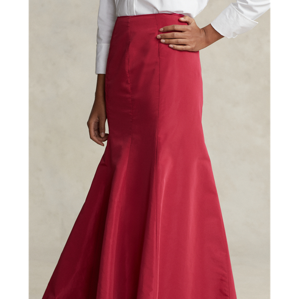 Maxi jupe sirène en taffetas Polo Ralph Lauren en Framboise rouge 5