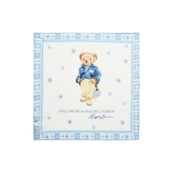Baumwolschal mit Polo Bear Polo Ralph Lauren in Cream/Blue 2
