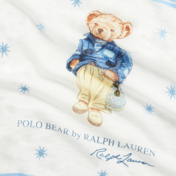 Baumwolschal mit Polo Bear Polo Ralph Lauren in Cream/Blue 3