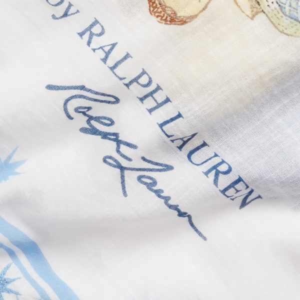 Baumwolschal mit Polo Bear Polo Ralph Lauren in Cream/Blue 4