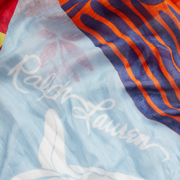 Multi Mythology-Motif Linen-Blend Scarf Polo Ralph Lauren 3