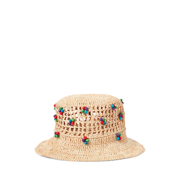 Bob en raphia crochet&eacute; Polo Ralph Lauren en Nature 2