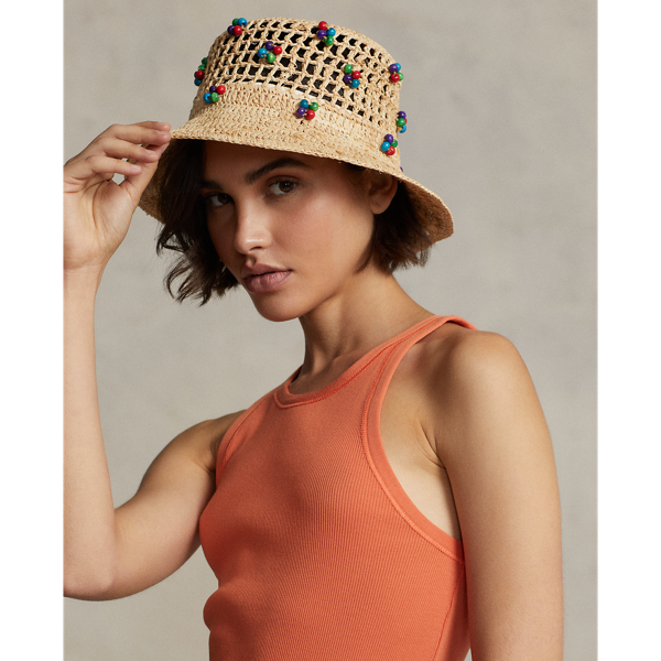 Bob en raphia crochet&eacute; Polo Ralph Lauren en Nature 4