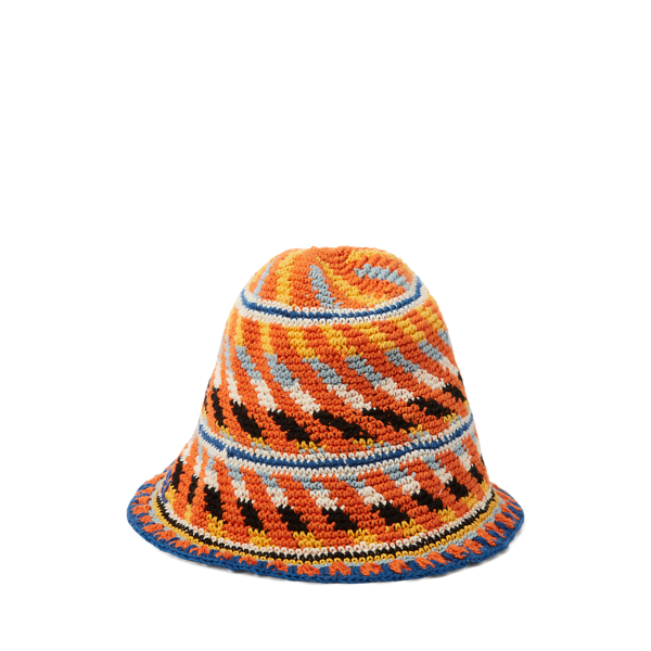 Multi Diagonal-Stripe Crocheted Bucket Hat Polo Ralph Lauren 2