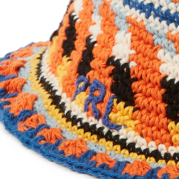 Multi Diagonal-Stripe Crocheted Bucket Hat Polo Ralph Lauren 3
