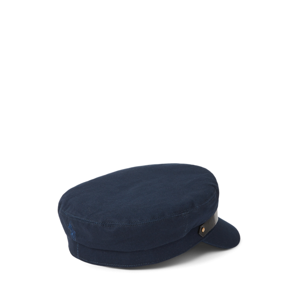 Casquette p&ecirc;cheur &agrave; logo coton et cuir Polo Ralph Lauren en Marine 2