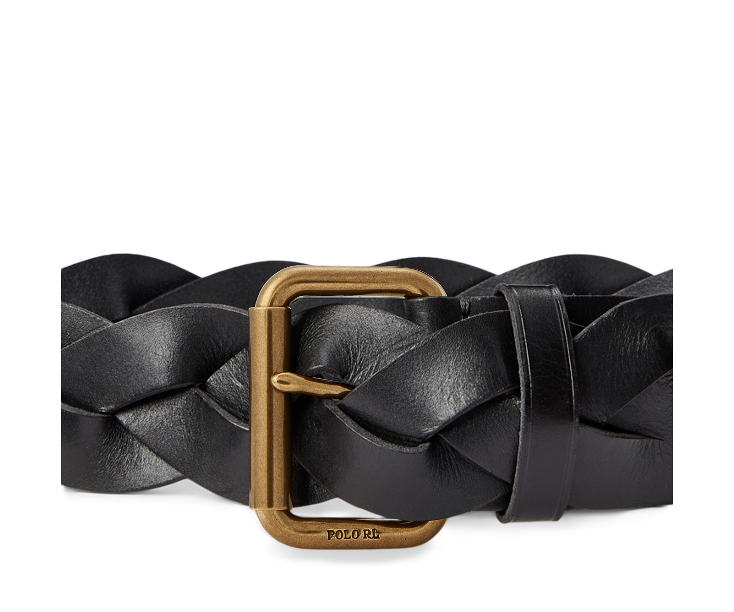 Женский ремень Ralph Lauren Braided Vachetta Leather, цвет: Чёрный — фото 1