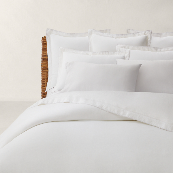 White/Pebble RL Linen Contrast Duvet Cover Ralph Lauren Home 4
