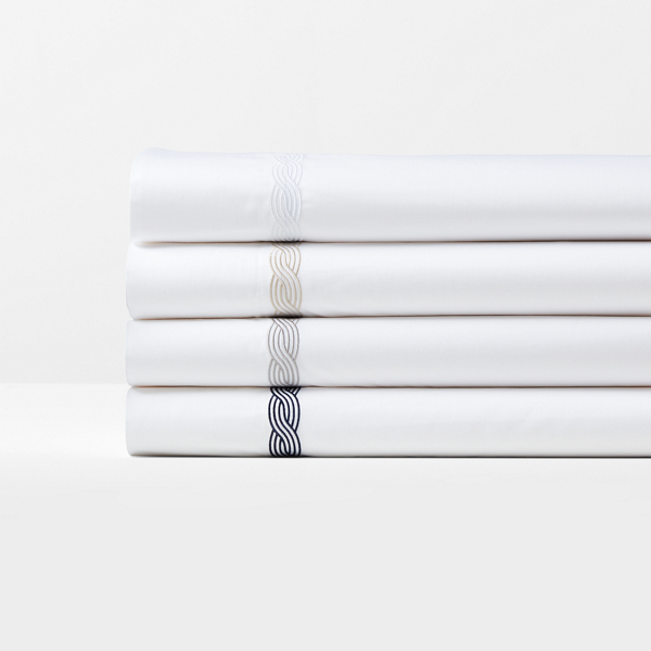 Lauren Home Spencer Cable Embroidery Sheet Set 4