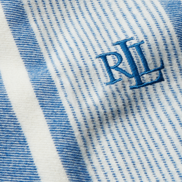 Blue Caton Throw Blanket Lauren Home 2