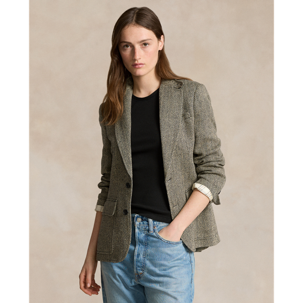 Women's gray tweed blazer sale