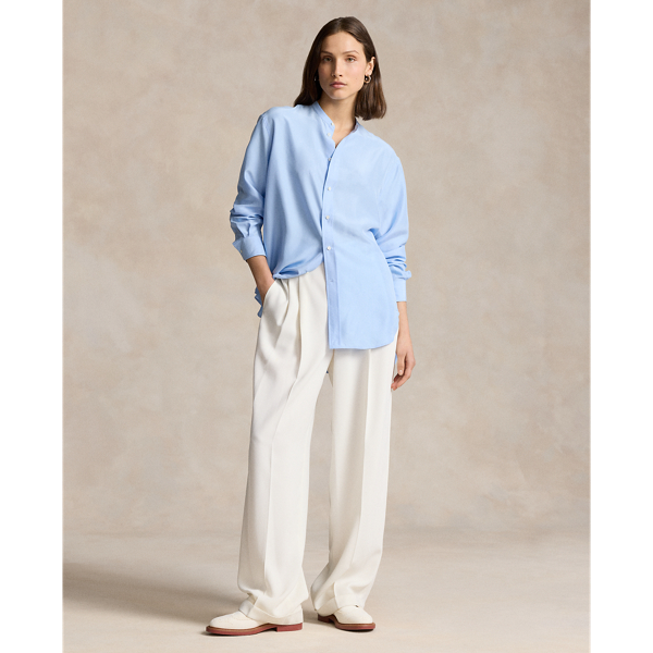 Blue Mist Oversize Fit Silk Shirt Polo Ralph Lauren 4