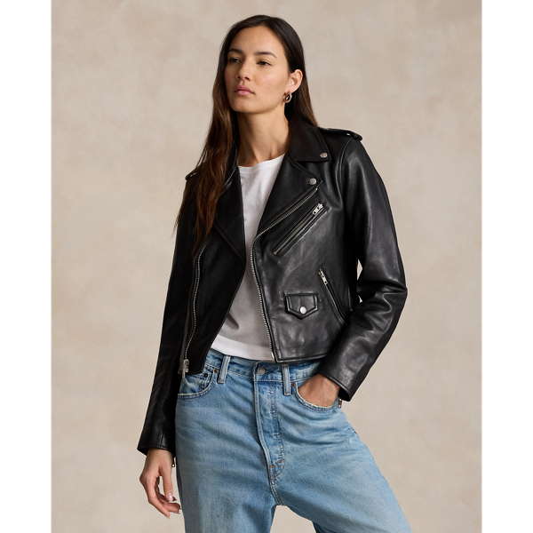 Ralph lauren moto leather jacket online