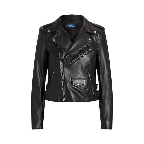 Polo ralph lauren leather biker jacket on sale