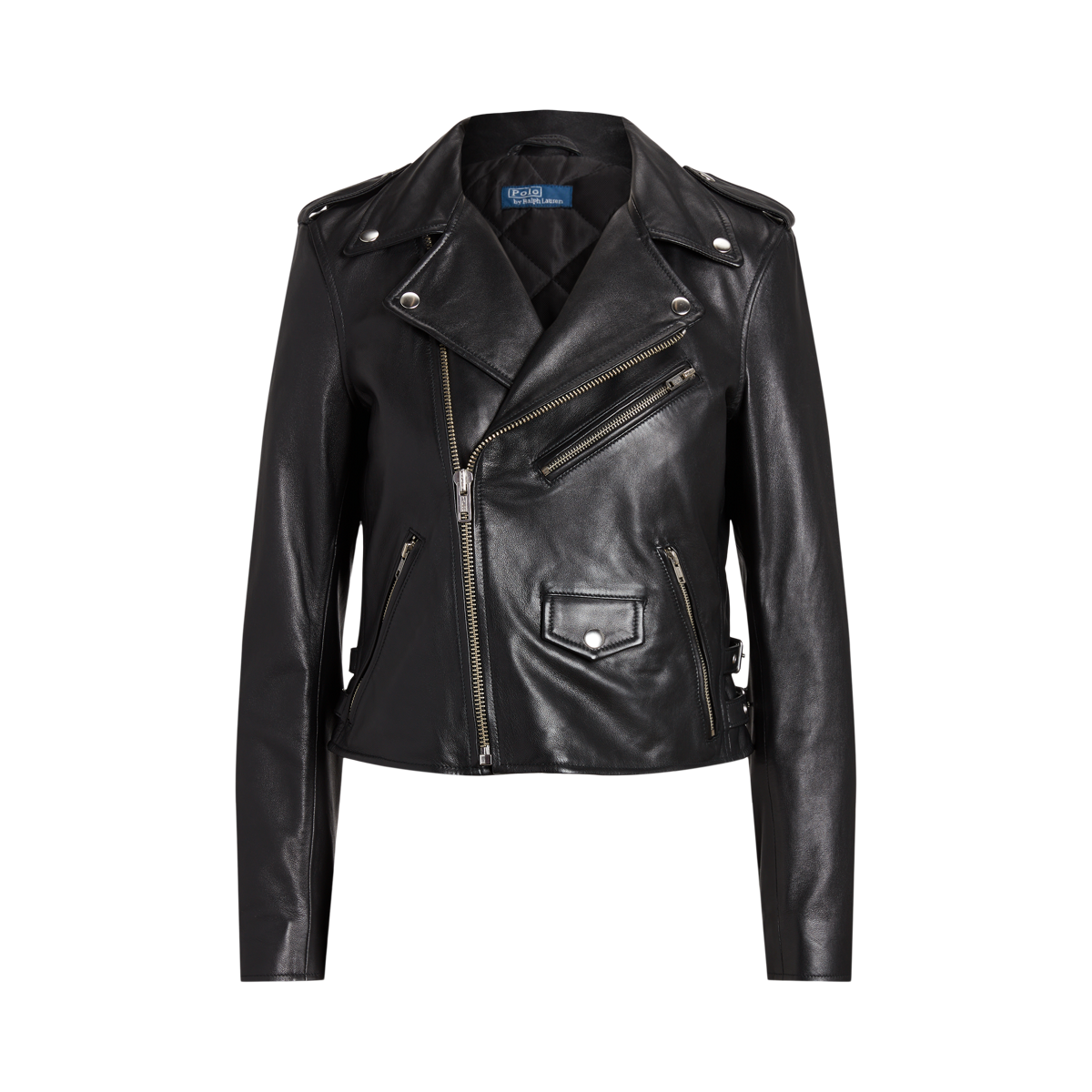 Ralph lauren black leather jacket online