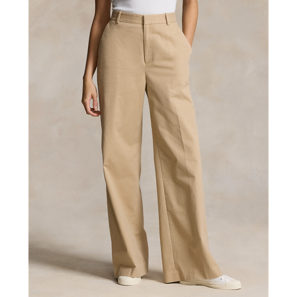 Stretch Twill Wide-Leg Pant