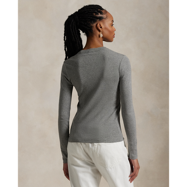 Slim Fit Cotton Long-Sleeve Tee