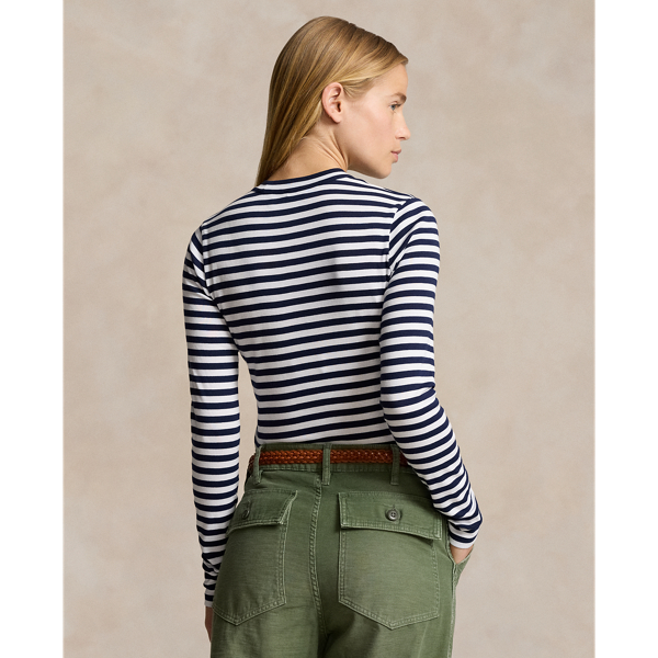 Striped Ribbed Long-Sleeve Tee | Ralph Lauren