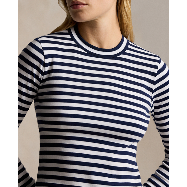 Striped Rib knit Long Sleeve Tee