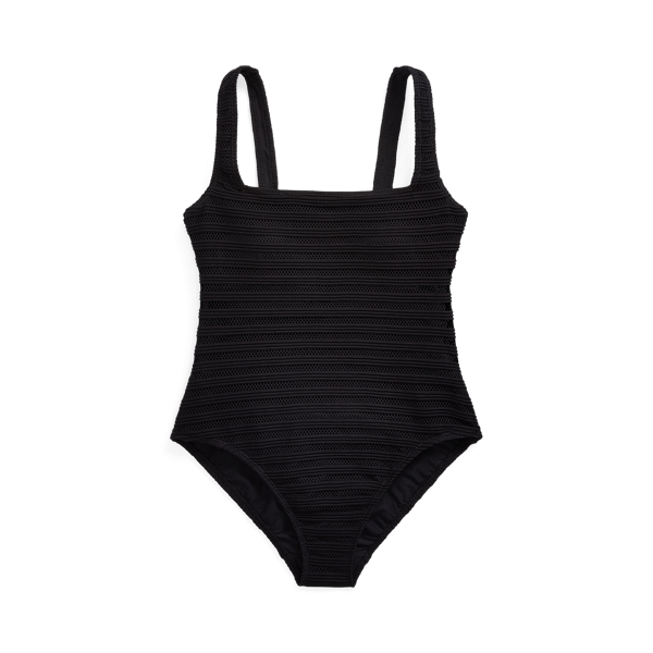 LAUREN RALPH LAUREN/Square Neck Mesh Detail スイムスーツ Ralph Lauren Women's Ottoman Mesh Square Neck One Piece