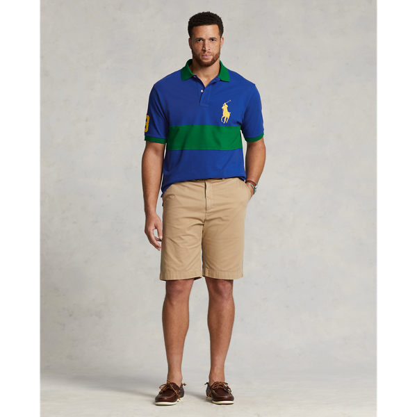 Sapphire/Primary Green Big Pony Mesh Polo Shirt Big & Tall 4