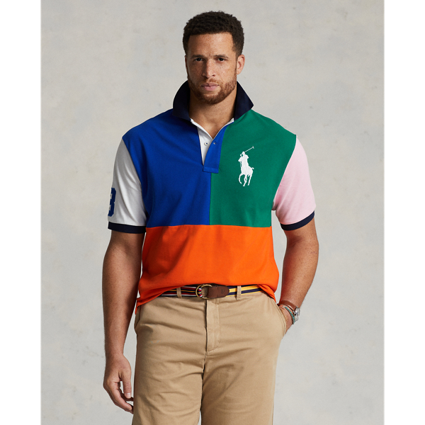 Big Pony Color Blocked Mesh Polo Shirt