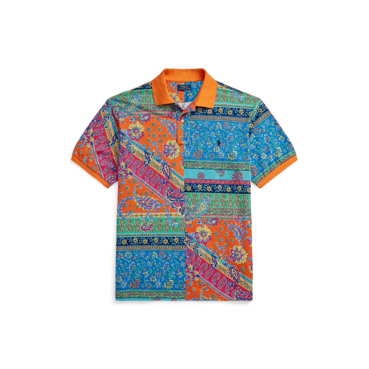 Patchwork Mesh Polo Shirt