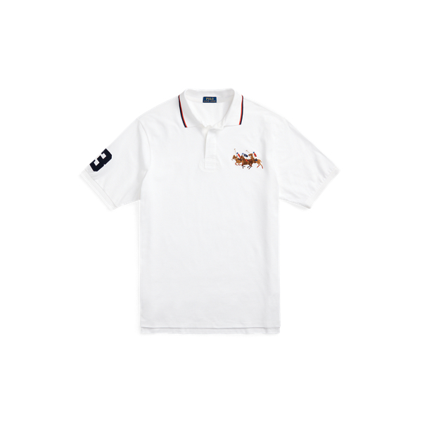 White Triple-Pony Mesh Polo Shirt Big & Tall 2