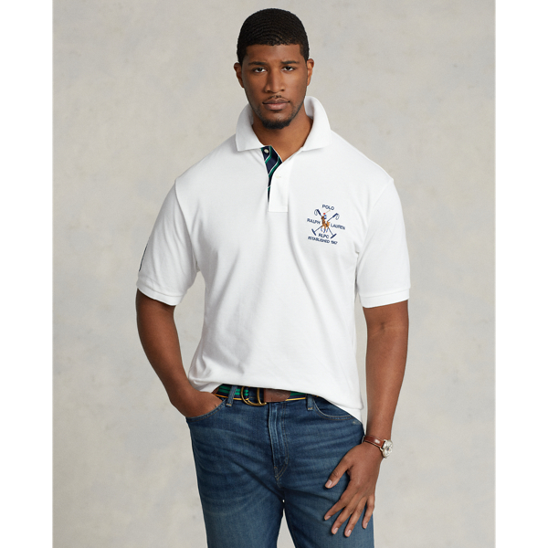 White Crest Mesh Polo Shirt Big & Tall 1
